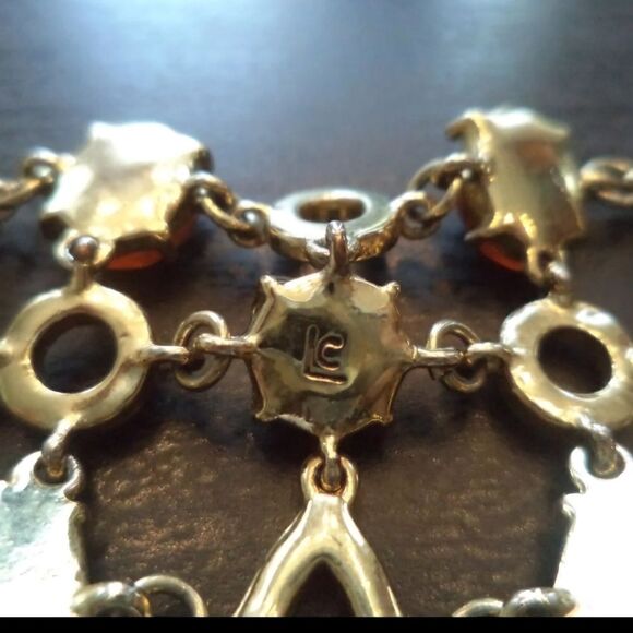 VINTAGE ESTATE SIGNED LIZ CLAIBORNE RHINESTONE 7" BRACELET - Picture 3 of 3